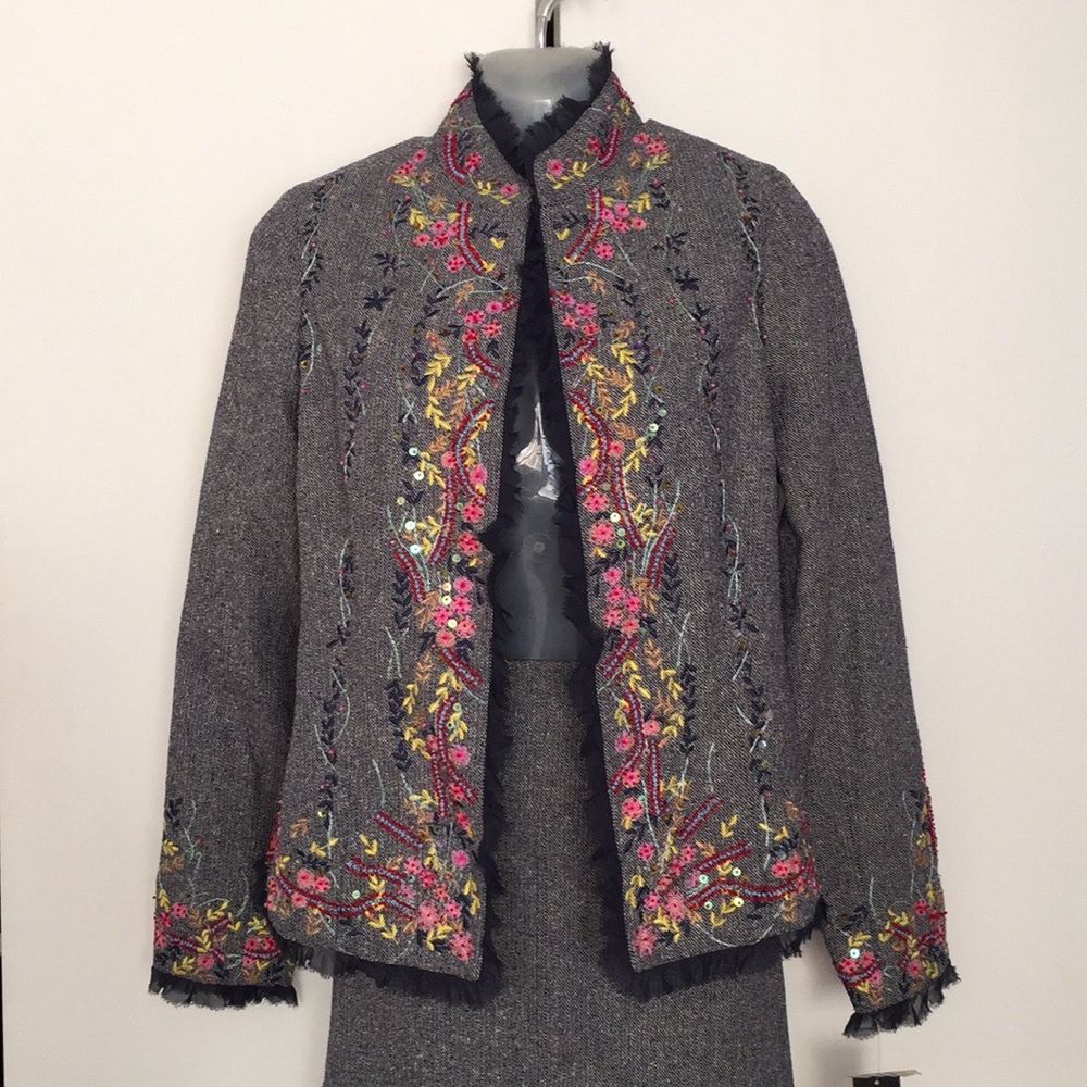 Rickie Freeman for Teri Jon Silk Blend Skirt Suit